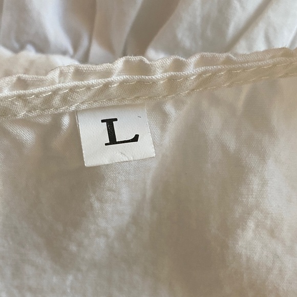 Women’s Large Crop cropped White Tie Front Blouse Gathered Peplum - Picture 3 of 4